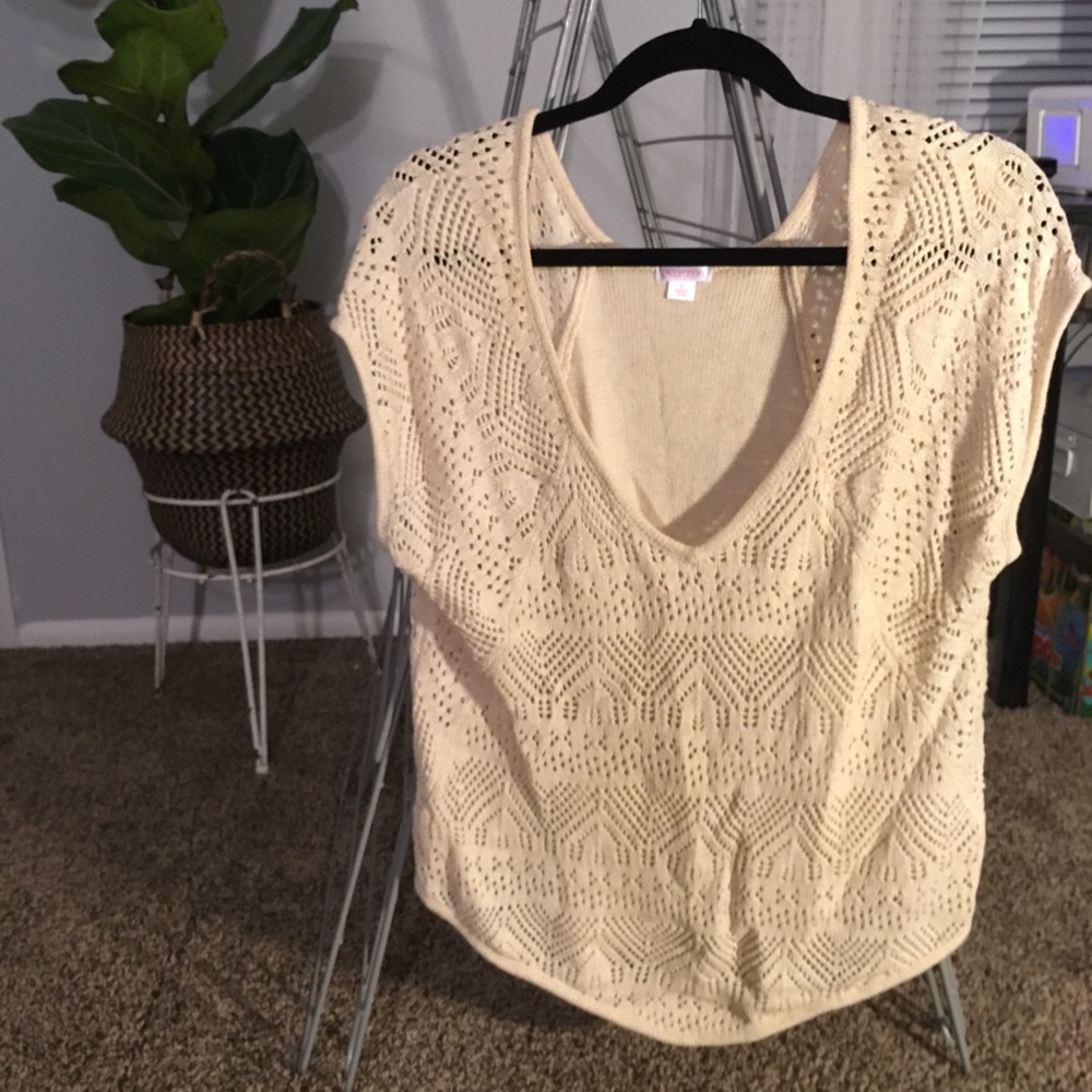 Ivory crochet sweater